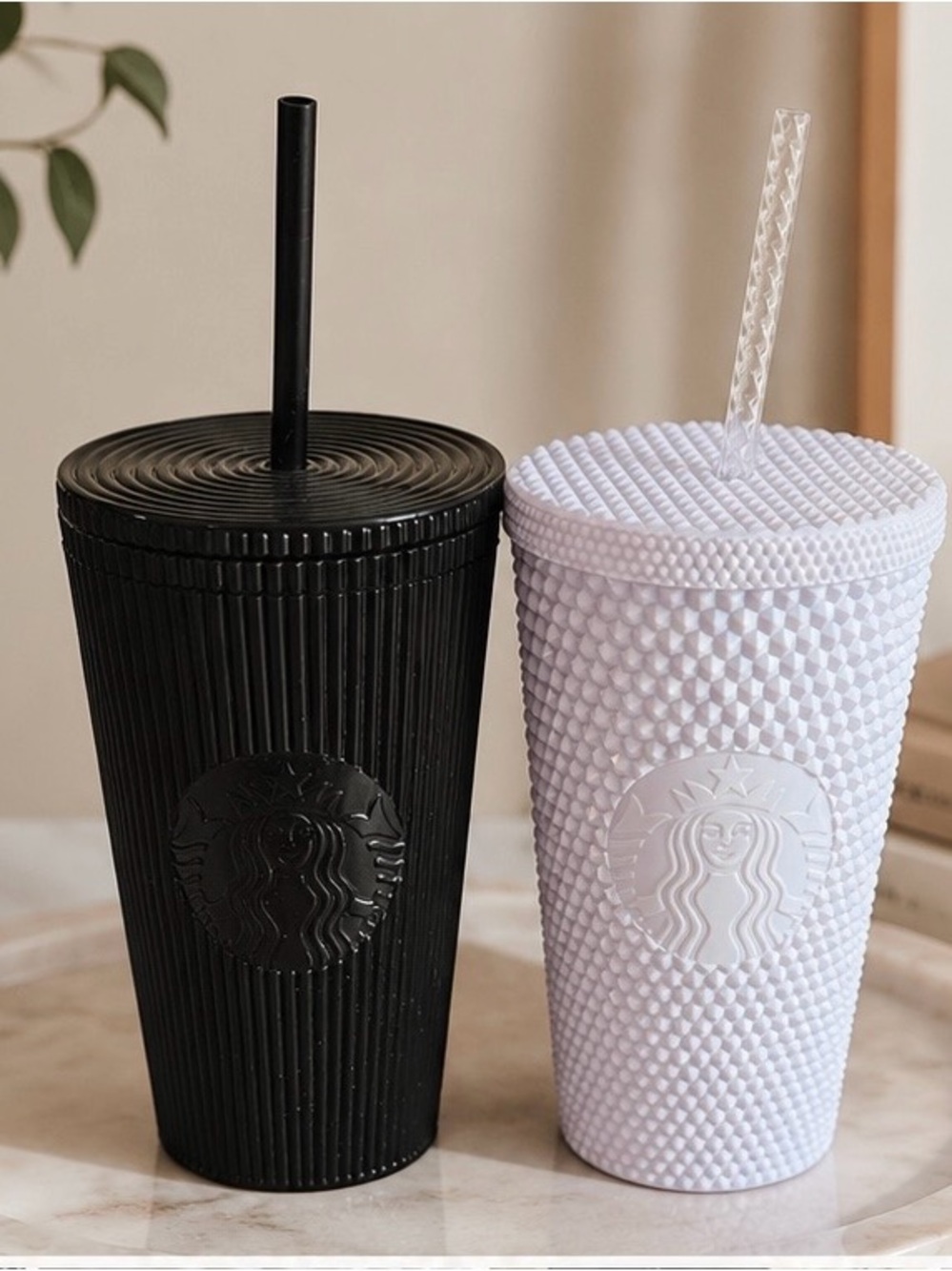 Starbucks Textured Studded Tumbler Set - Black & White